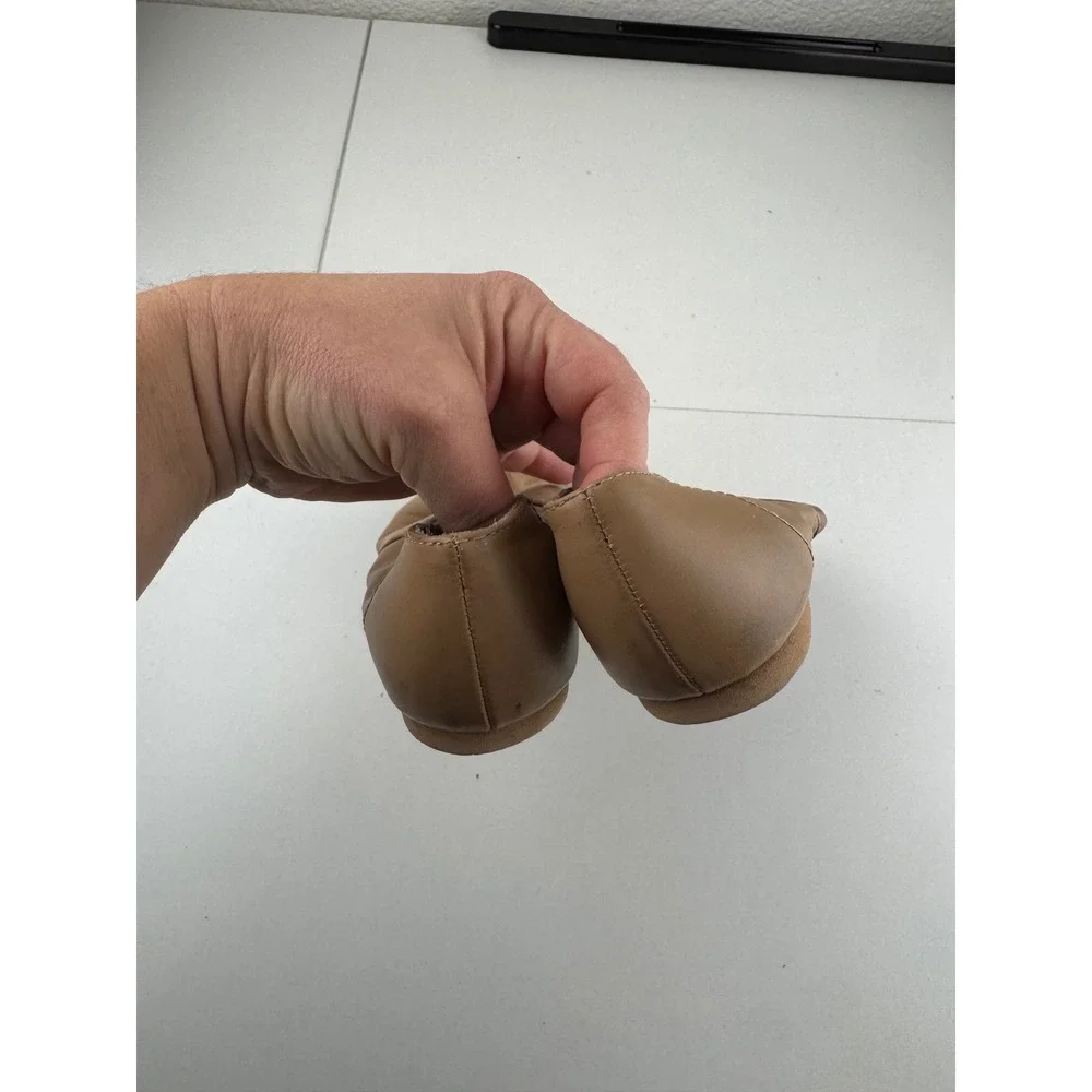Kids Tan Leather Jazz Dance Shoes Split Sole‎ Slip On Size 13